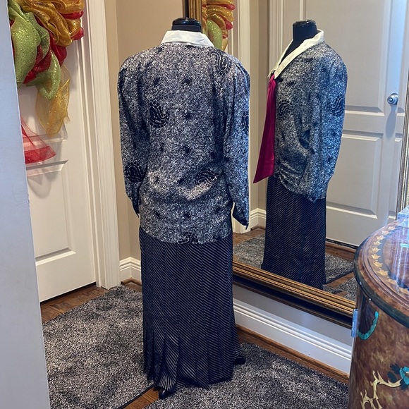 VINTAGE LOUIS FERAUD DRESS BOUGHT AT PENNY PALMER SIZE 10. Black / Cream - Picture 5 of 15